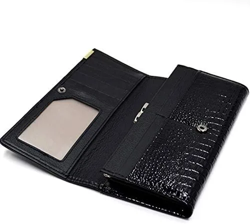Miniatura 5 de Rebecca - Cartera de piel de vacuno con diseño de cocodrilo en relieve