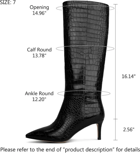 Miniatura 46 de wetkiss Botas altas hasta la rodilla para mujer, con tacón de gatito y diseño de punta puntiaguda, clásicas y sexys