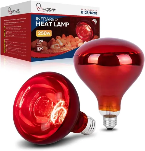 Bombillas de calor de 250 vatios para pollos, lámpara de calor R40 para pollos, bombillas de calor infrarrojos para calentador de criadera, calor