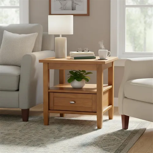 Miniatura 32 de SIMPLIHOME Warm Shaker - Mesa auxiliar de madera maciza de 20 pulgadas de ancho x 20 pulgadas de alto, color marrón carbón envejecido, mesa
