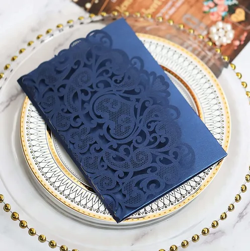 Miniatura 6 de NC Cylallen - 50 juegos de chaqueta de tarjeta de invitación de invitación de boda para fiesta de cumpleaños, quinceañera, invitación de 4.92 x 7.28