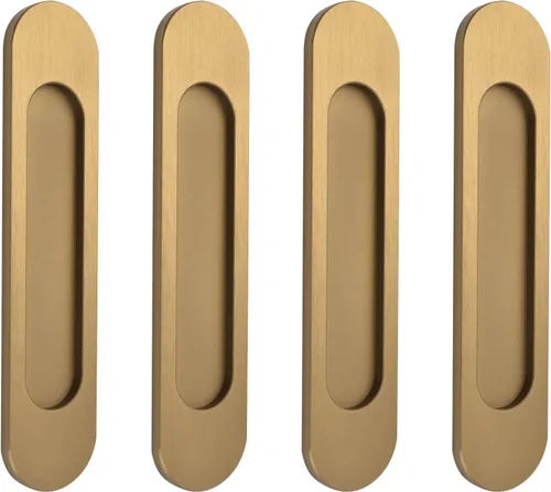 Miniatura 19 de MOROBOR Tiradores de puerta corredera ovalados autoadhesivos de 7.087 in, 2 manijas de aleación de aluminio sin perforaciones para puertas Bronce