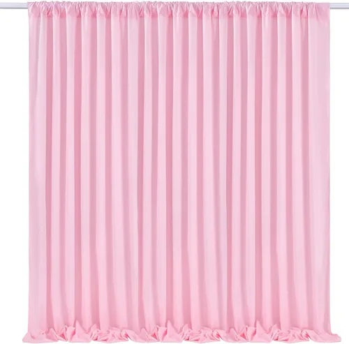 Cortinas tipo telón de color rosa de SoarDream, poliéster, 2 paneles, 5 x 10 pies, cortinas tipo telón para fotografía, decoración para boda,