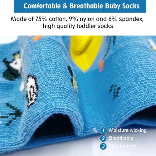 Miniatura 4 de Hellomamma Girls Toddler Cotton Crew Socks Kids Novelty Animal Soft Funny Fashion Casual Breathable Childs Socks 5 Pairs
