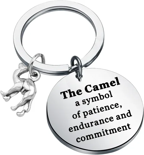 ENSIANTH Llavero de camello, regalo inspirador para amantes del camello, regalo para amantes de los animales del desierto, regalo para dueños de cam