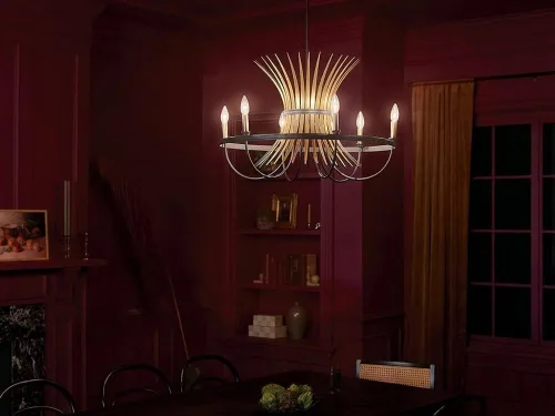 Miniatura 5 de Kichler Baile - Candelabro de 6 luces de 29 pulgadas en latón natural y negro