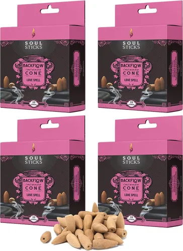 Miniatura 13 de Soul Sticks Conos de incienso de reflujo – 40 conos orgánicos hechos a mano para quemador de cascada Paquete de 4 aromas aromáticos de larga Go