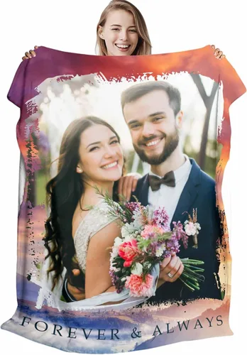 D-Story Manta con fotos personalizada fabricada en Estados Unidos, regalo de foto conmemorativa personalizada para parejas, acogedora y cálida para