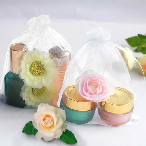 Miniatura 6 de 100 bolsas de malla de frutas de organza de 6 x 8 pulgadas, bolsas de protección de frutas con cordón, bolsa de barrera de red para plantas de Blanco