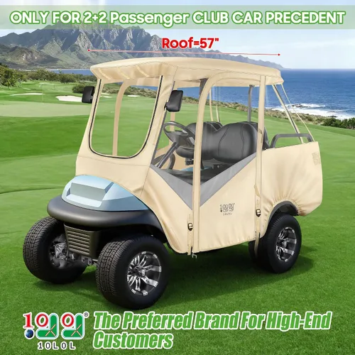Miniatura 2 de 10L0L Carcasa para carrito de golf para 4 pasajeros para Club Car Precedent de 57 pulgadas, cubierta de lluvia transparente impermeable 600D