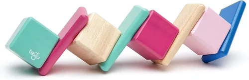 Miniatura 8 de Juego de bloques de madera magnéticos Tegu Pocket Pouch de 8 piezas, Blossom