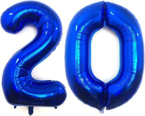 Miniatura 28 de Globos gigantes de 40 pulgadas, color azul marino, gigantes, gigantes, gigantes, enormes de aluminio de 12 o 21, globos digitales de número de Azul