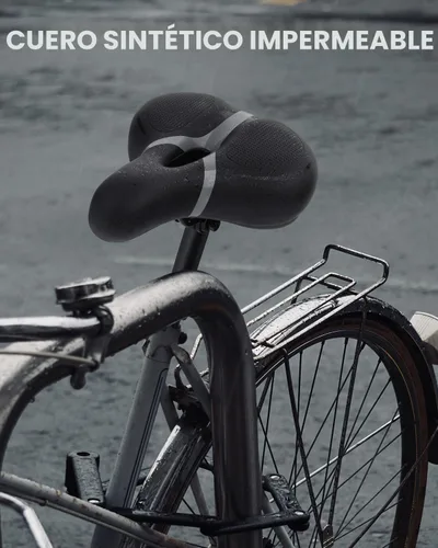 Miniatura 6 de Reemplazo de asiento de bicicleta, asiento de bicicleta para hombres y mujeres, cómodo sillín de bicicleta ancho con espuma viscoelástica acolchada