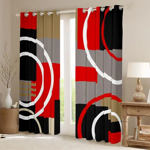 Miniatura 2 de Feelyou Cortinas geométricas para ventana para dormitorio, sala de estar, con formas de arcos, cortinas para niños y niñas, decoración moderna