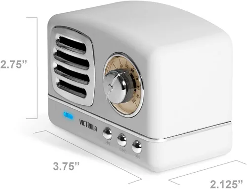 Miniatura 6 de Victrola Lily Mini estéreo Bluetooth (VS-170) Blanco 3.75 x 2.13 x 2.75 pulgadas