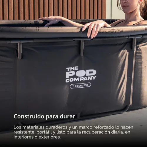 Miniatura 4 de The Pod Company Long Pod Cold Plunge – Bañera de hielo inflable extra grande de 126 galones para terapia de agua fría – Diseño elástico de cuerpo