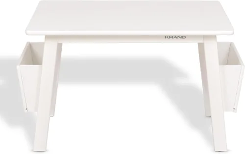 Miniatura 5 de Juego de mesa y 2 sillas de madera maciza para niños con estuches de almacenamiento integrados, juego de mesa y silla de almacenamiento para niños