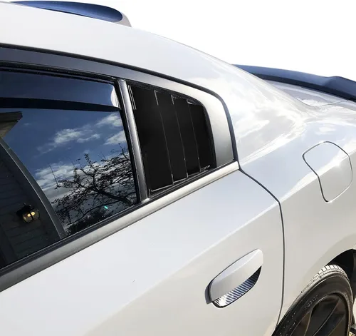 Miniatura 9 de IKON MOTORSPORTS, Rejilla de ventana compatible con Dodge Charger 2011-2023, estilo V1, impresión de fibra de carbono, protección de ventilación