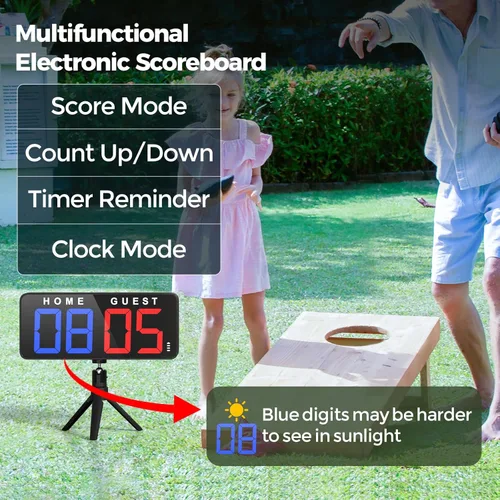 Miniatura 2 de ANJANK Marcador LED Digital Grande de 11 Pulgadas, Reloj Electrónico Mantenedor de Puntuación, Cuenta Regresiva/Ascendente, con Batería Potente, 4