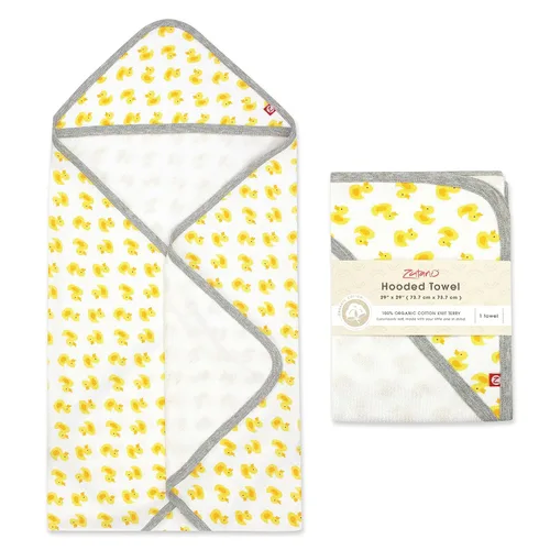 Miniatura 12 de Zutano Toallas de bebé con capucha, toalla de baño de algodón orgánico, toalla de bebé ultra suave y absorbente para recién nacidos y bebés, juego