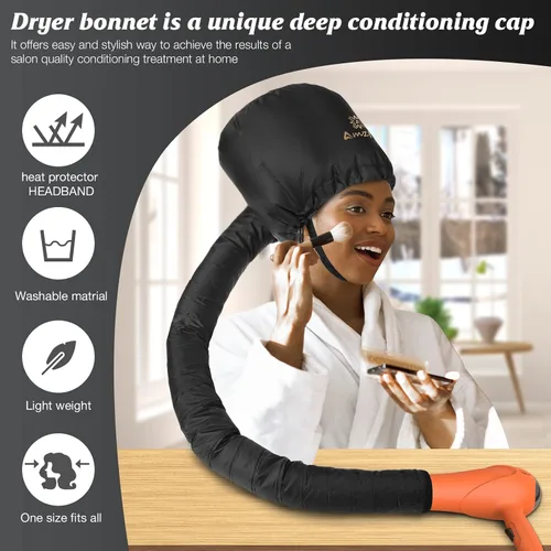 Miniatura 4 de Accesorio para secador de pelo de capó, suave, ajustable, extra grande, para acelerar el tiempo de secado en casa, fácil de usar para peinar, rizar