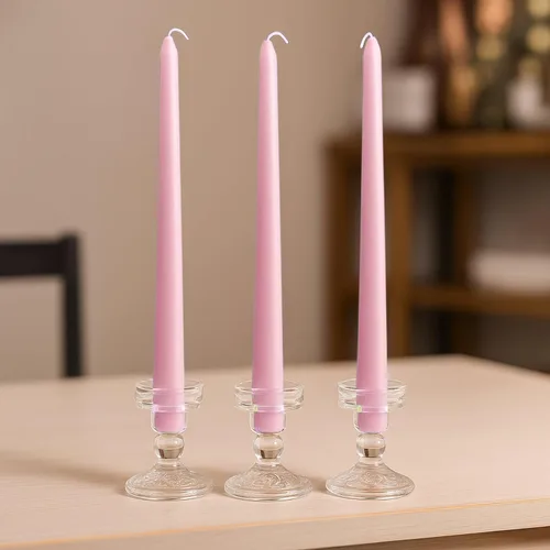 Miniatura 27 de Efavormart 12 Pack 11" Velas cónicas de cera de parafina de rosa mate de color oro rosa de alta calidad, velas de cena largas sin aroma, con mecha