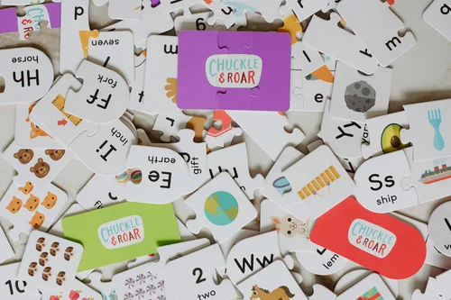 Miniatura 7 de Chuckle & Roar Juego de rompecabezas – 56 rompecabezas, edades 3-5, ABC, ortografía y conteo – Actividades de aprendizaje preescolar – Juguetes