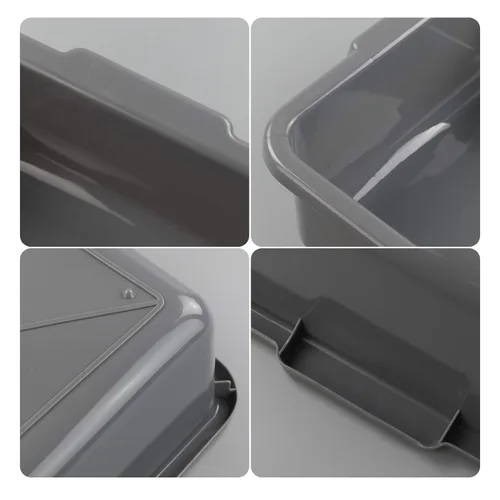 Miniatura 2 de Kiddream Paquete de 4 bolsas de caja de autobús comercial, 13 litros de plástico grande para restaurante, color gris