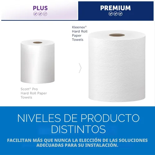 Miniatura 11 de Kleenex Toallas de Papel Profesionales Universales en Rollo Duro, a Granel (50606), Enrollado con Núcleo de 1.75", Bolsillos de Absorción Premium