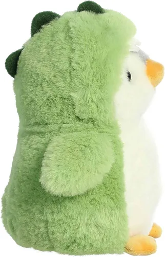 Miniatura 3 de Aurora® Pingüino de pompón juguetón™ Dino de peluche - Compañeros vibrantes para abrazos cálidos - Perfecto para adultos, niños y cumpleaños - Verde