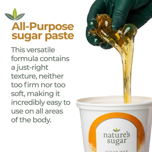Miniatura 3 de Nature's Sugar Paquete de depilación de cera de azúcar natural vegana apta para principiantes para hombres y mujeres - Pasta de azúcar para todo