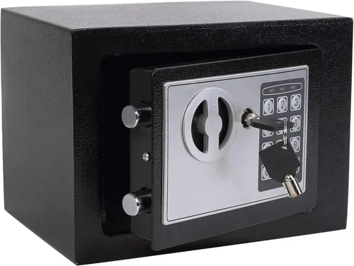 Miniatura 10 de Yuanshikj Caja de seguridad digital electrónica de lujo con cerradura de teclado, para hogar, oficina, hotel, negocios, joyas, pistola, Azul
