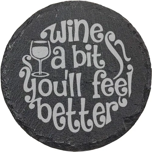 Miniatura 45 de Wine Not? Hilarious Drinking Wine is My Hobby Slate Coasters - Round Slate - Set of 8 Drinking Wine is Not My Habit