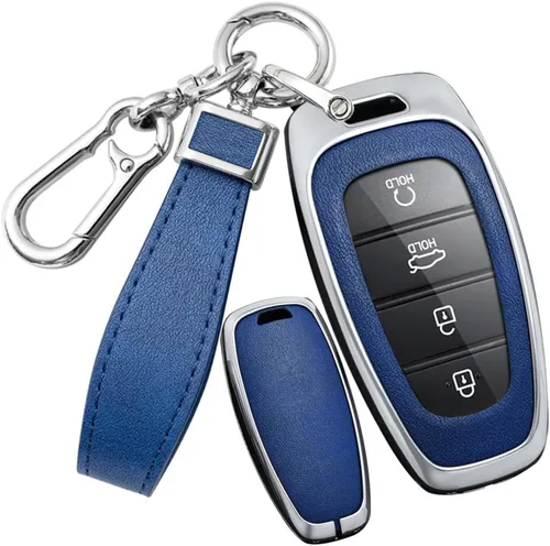 Miniatura 9 de SANRILY Funda de piel sintética para llavero de 4/5/7/8 botones, apta para Hyundai Tucson 2024 Palisade Sonata 2023 2022 Santa fe sin llave con Negro