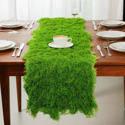 Zeyune 2 piezas de camino de mesa de musgo falso para manualidades, rollo de hoja de musgo artificial de 12 x 71 pulgadas, impermeable, para pared,