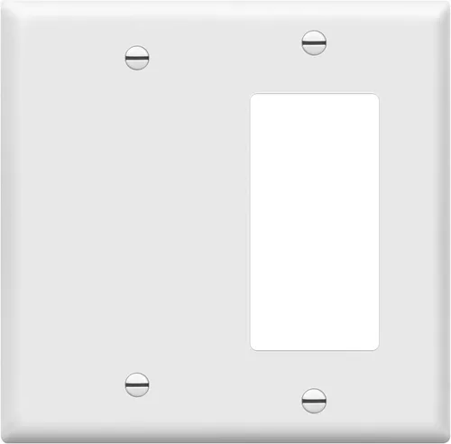 Miniatura 13 de ENERLITES - Placa de pared combinada para interruptor de vaivén decorativo/toma de corriente en blanco, tamaño estándar, cubierta de interruptor