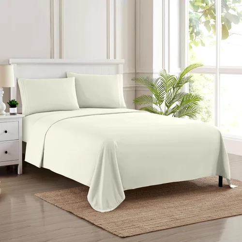 Miniatura 60 de Juego de sábanas de 1800 hilos – Sábanas de microfibra cepillada suave de calidad egipcia – Juego de ropa de cama de lujo con sábana encimera