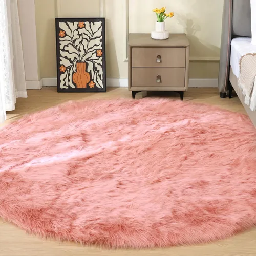 Miniatura 38 de ORINOVA Alfombras de pelo sintético lavable de color gris plateado claro para dormitorio, alfombra de felpa para sala de estar, alfombra