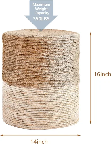 Miniatura 3 de Puf otomano, 100% tejido a mano, tejido a mano, silla de suelo bohemia para sofá o escritorio, otomanas al aire libre para jardín, reposapiés