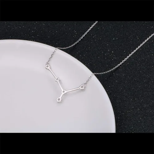 Miniatura 4 de Dije de astrología en plata esterlina de 925 con circonias cúbicas, 12 constelaciones de los signos del horóscopo. Regalo de cumpleaños para mujeres