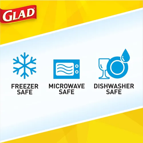 Miniatura 5 de Glad GladWare Design Series Contenedores de almacenamiento de alimentos con tapas, rectángulo mediano sin plástico BPA para preparación de comidas