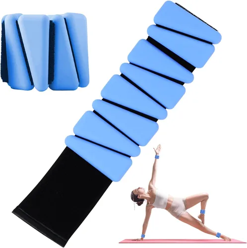 Juego de 2 pesas de muñeca ajustables de silicona para mujeres y hombres, pesas de tobillo/muñeca adecuadas para yoga, danza, pilates, ejercicios de