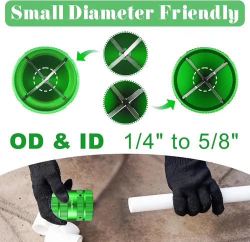 Miniatura 2 de Dreyoo Cortadores de desbarbado, Herramienta de escariador de tubo de PVC de cobre Herramientas de fontanería 1/4 '' a 1-5/8 '' Escariador exterior