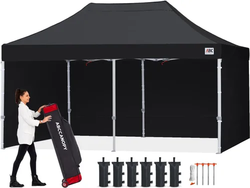Miniatura 32 de Abccanopy - Toldo de 10 x 10 pies, con paredes laterales, sombra instantánea, con bolsa con ruedas para guardarlo. Incluye 4 bolsas de lastre, Azul