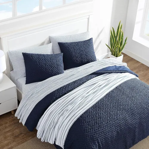 Miniatura 2 de Nautica - Juego de funda de edredón tamaño King, ropa de cama de microfibra suave y acogedora con fundas a juego, decoración del hogar para todas