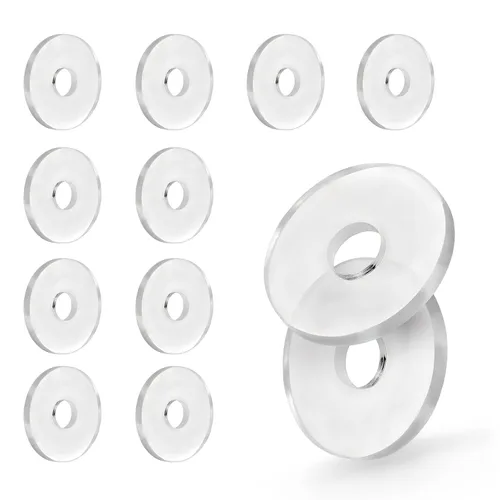 Miniatura 11 de Arandela plana transparente de 1/4" ID x 3/4" de diámetro exterior, junta de arandela de vinilo de repuesto de 1/16 pulgadas de grosor, paquete
