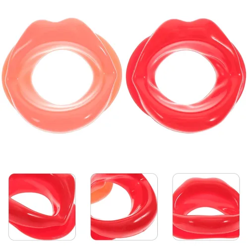 Miniatura 6 de 4 piezas de silicona labios cara delgada ejercitador de goma muscular labios entrenador tensor herramienta