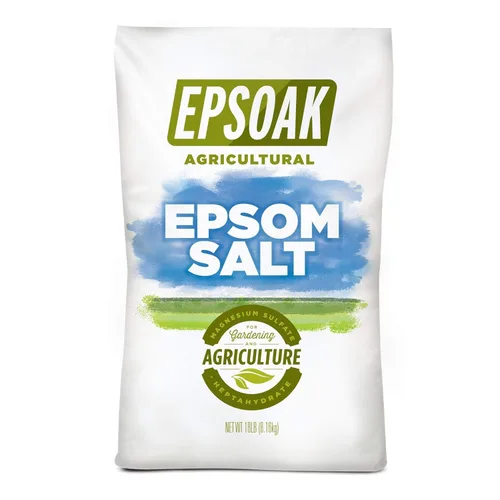 Epsoak Sal de Epsom Sulfato de magnesio de grado agrícola de 18 libras. Bolsa resellable a granel para jardinería y cuidado del césped, fabricada en