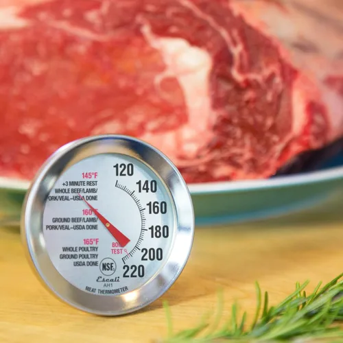 Miniatura 4 de Escali AH1 Termómetro de acero inoxidable para carne, apto para horno, esfera extra grande de 2.5 pulgadas, etiqueta con temperatura para carne