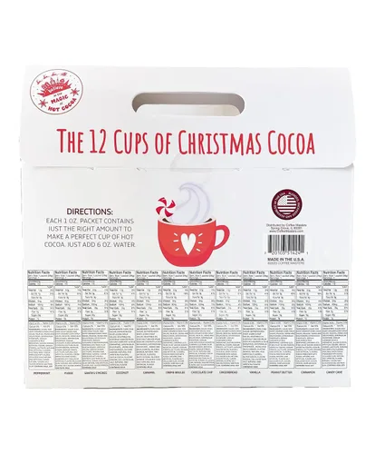 Miniatura 2 de Regalo de Navidad para café o chocolate caliente – 12 variedades de calendario de Adviento de café de Navidad o cacao para niños y adultos (cacao)